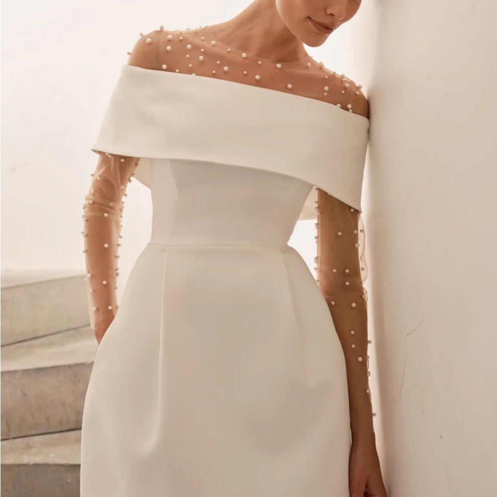 NADINE MERABI White Harper Mini Dress
